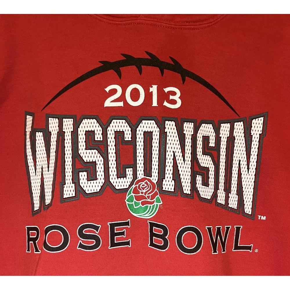 NCAA Wisconsin Badgers 2013 Rose Bowl Hoodie Gildan - Picture 2 of 5